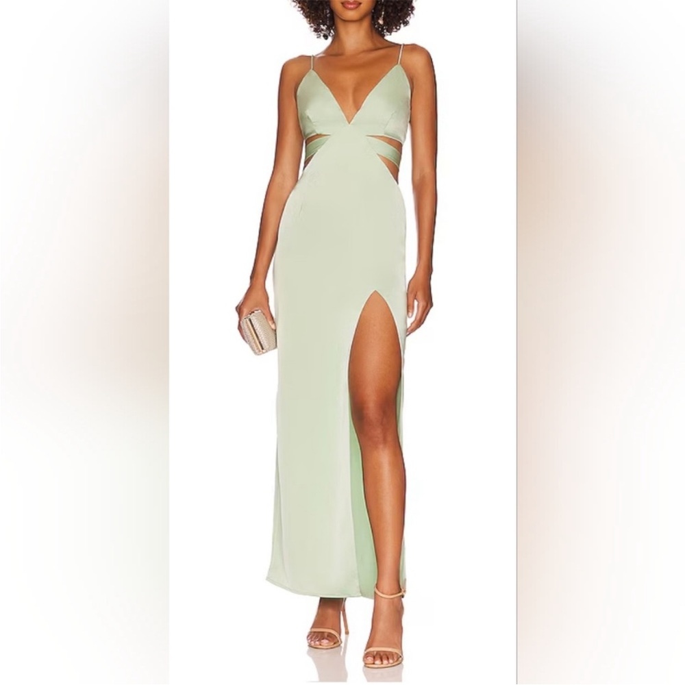 REVOLVE Superdown Sage Green Formal Wedding Guest Maxi Dress Small NWT